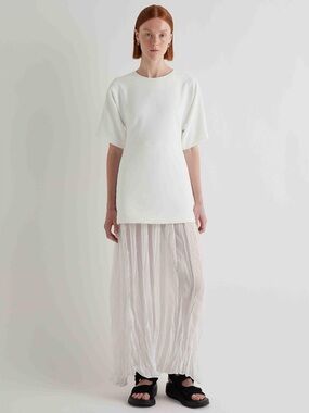 MEIMEIJ ABITO LUNGO CON MANICA CORTA A KIMONO DRESS LATTE 4 NWT